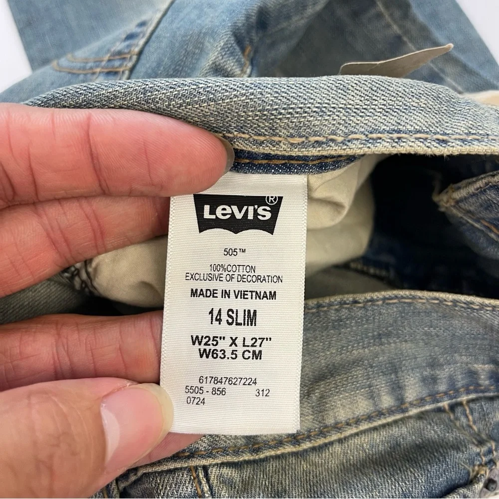Levi’s Boys 505 Straight Leg Fit Anchor Wash Sz 14 Slim